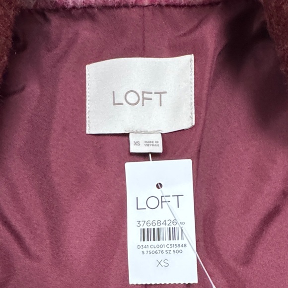 🎉HP🎉 Loft Plaid Boucle Coat 💗 Magenta & Pink - Picture 15 of 16